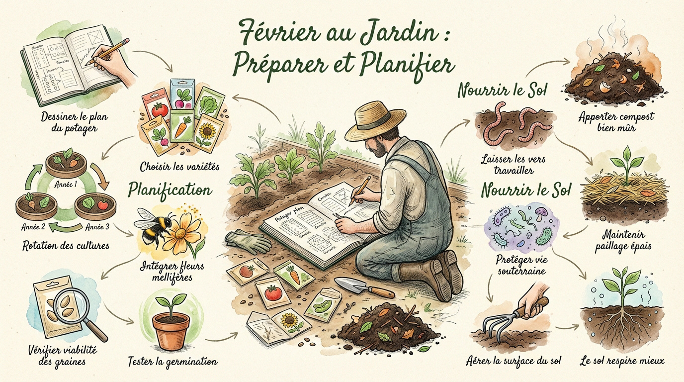 Planification du potager et tri des graines en février à la ferme