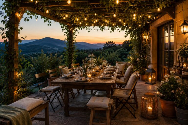 Soirée sous pergola